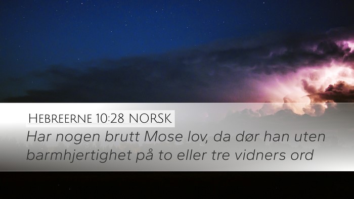 Hebreerne 10:28 NORSK Bible Verse Image