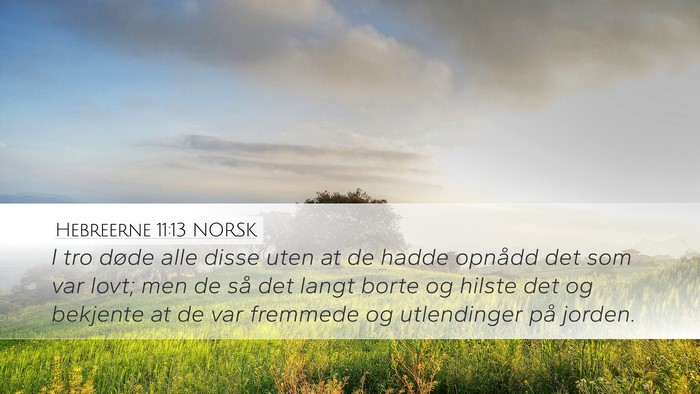Hebreerne 11:13 NORSK Bible Verse Image