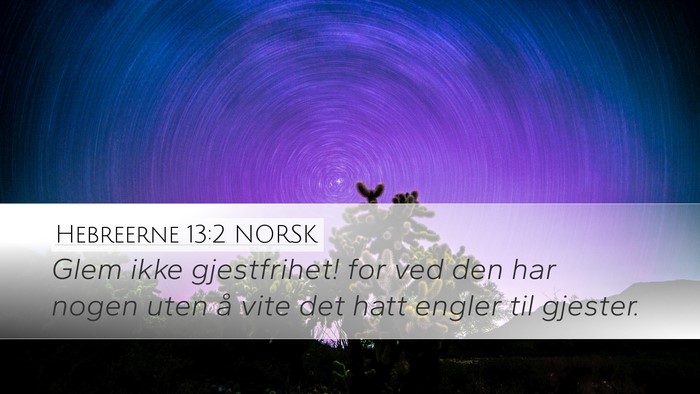 Hebreerne 13:2 NORSK Bible Verse Image