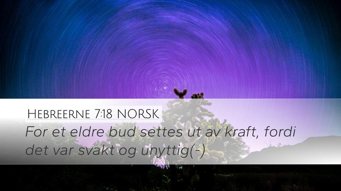 Hebreerne 7:18 NORSK Bible Verse Image