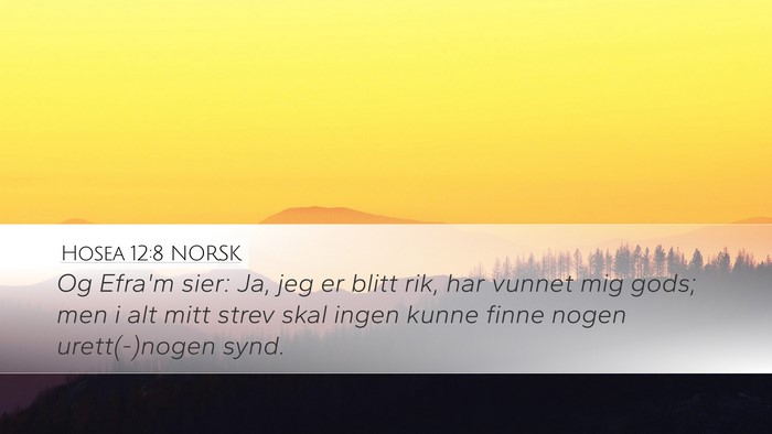 Hosea 12:8 NORSK Bible Verse Image
