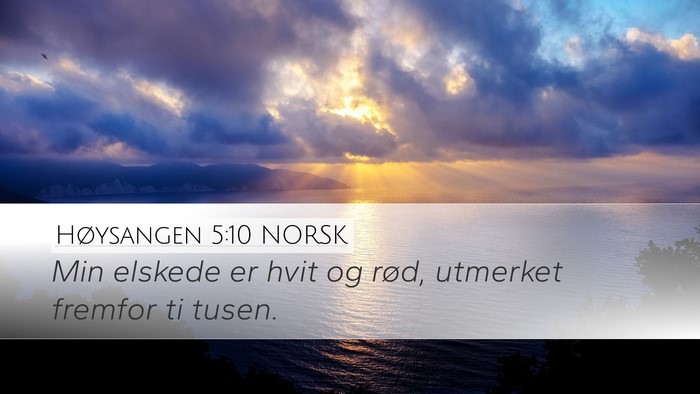Høysangen 5:10 NORSK Bible Verse Image