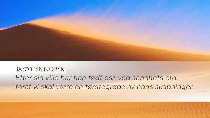 Jakob 1:18 NORSK Bible Verse Image