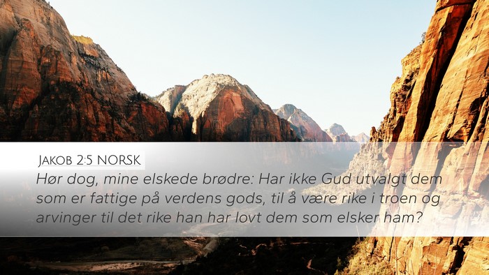 Jakob 2:5 NORSK Bible Verse Image