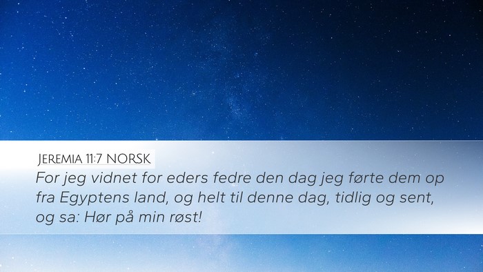 Jeremia 11:7 NORSK Bible Verse Image