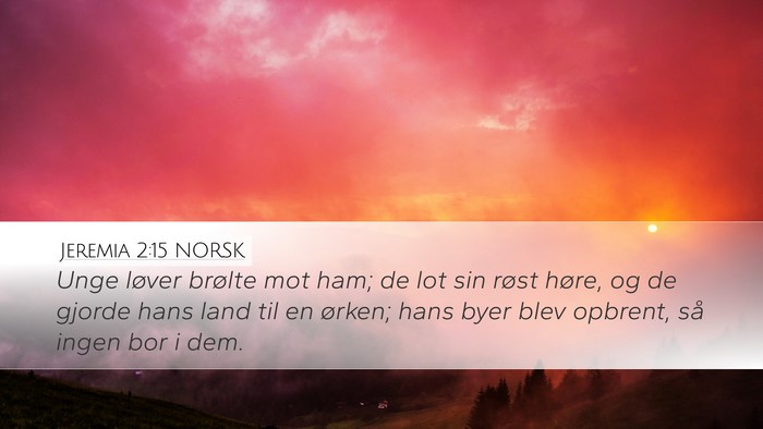 Jeremia 2:15 NORSK Bible Verse Image