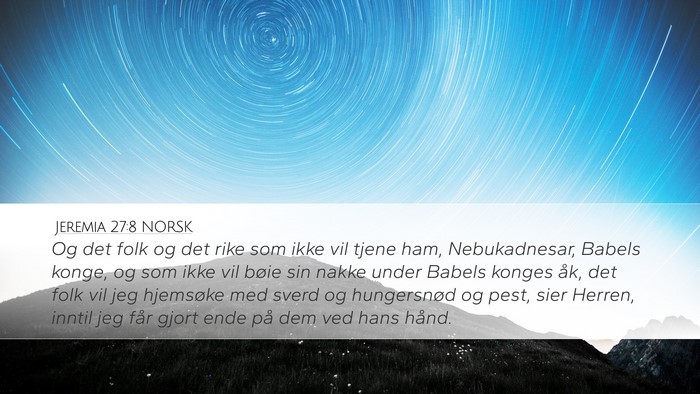 Jeremia 27:8 NORSK Bible Verse Image