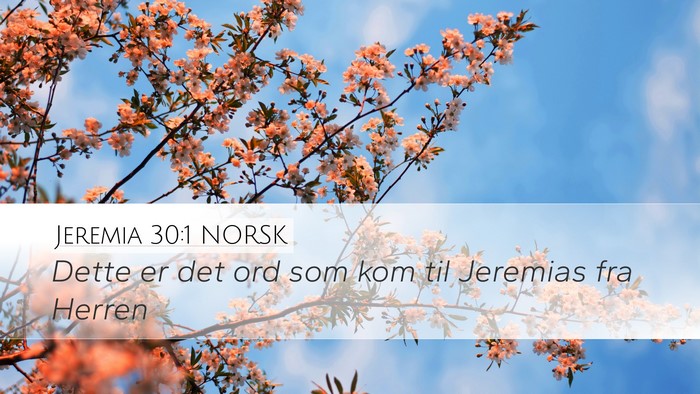 Jeremia 30:1 NORSK Desktop Wallpaper - Dette er det ord som kom til Jeremias fra - Desktop Bible Verse Wallpaper