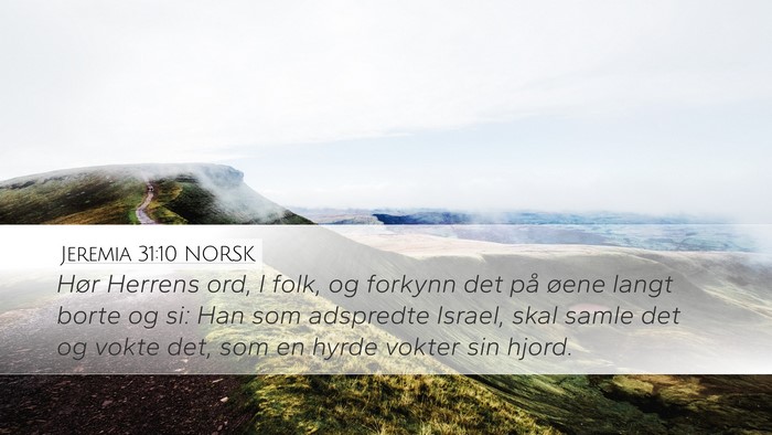 Jeremia 31:10 NORSK Bible Verse Image