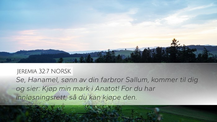 Jeremia 32:7 NORSK Bible Verse Image