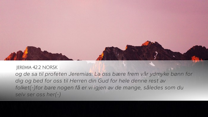 Jeremia 42:2 NORSK Bible Verse Image