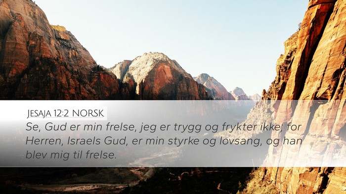 Jesaja 12:2 NORSK Bible Verse Image