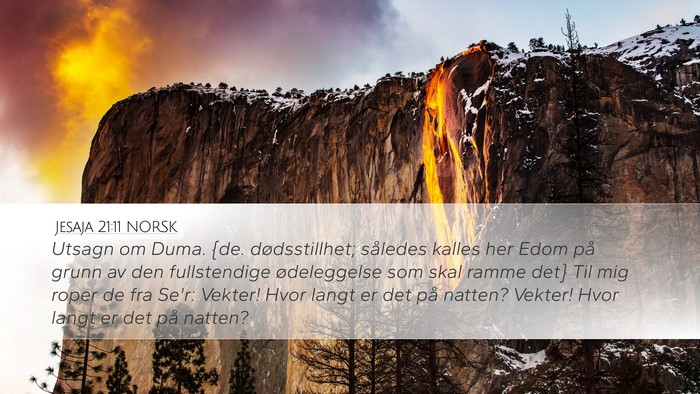 Jesaja 21:11 NORSK Bible Verse Image