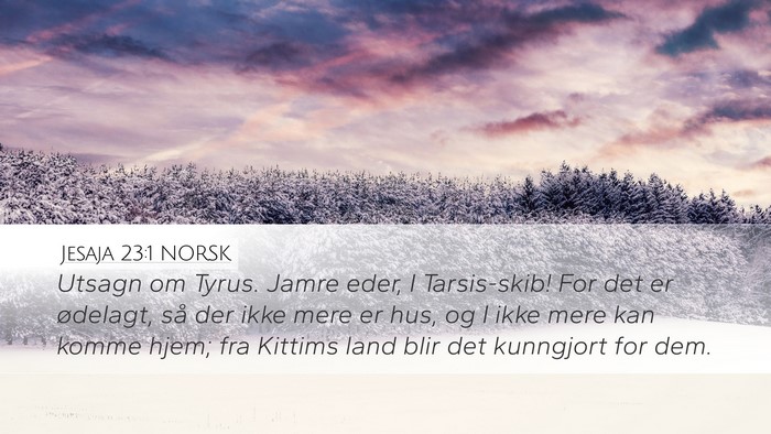 Jesaja 23:1 NORSK Bible Verse Image