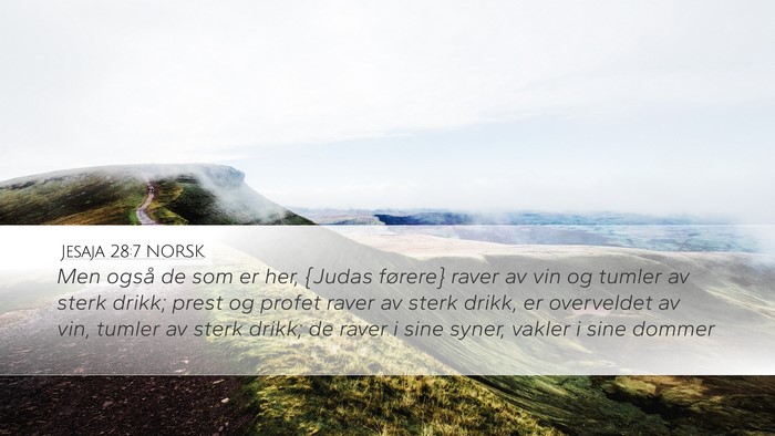 Jesaja 28:7 NORSK Bible Verse Image