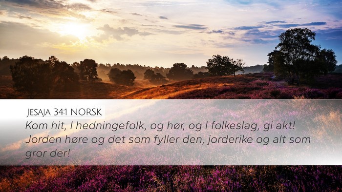 Jesaja 34:1 NORSK Bible Verse Image