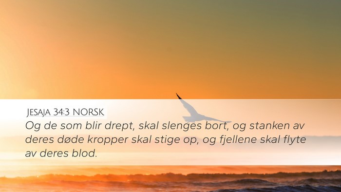 Jesaja 34:3 NORSK Bible Verse Image