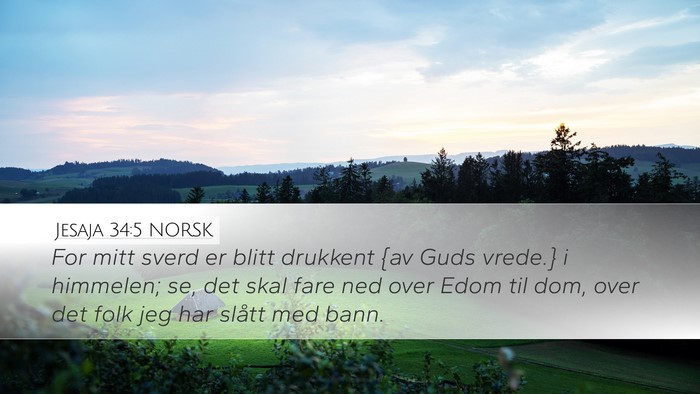 Jesaja 34:5 NORSK Bible Verse Image