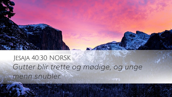 Jesaja 40:30 NORSK Bible Verse Image
