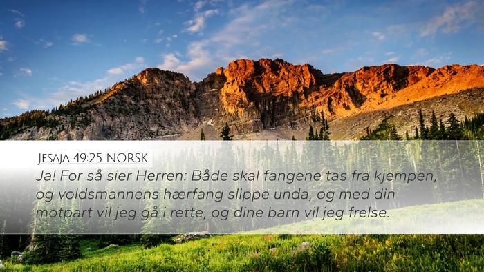 Jesaja 49:25 NORSK Bible Verse Image