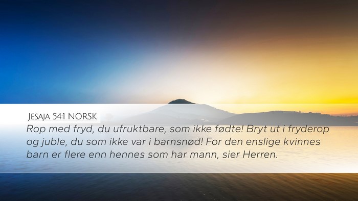 Jesaja 54:1 NORSK Bible Verse Image
