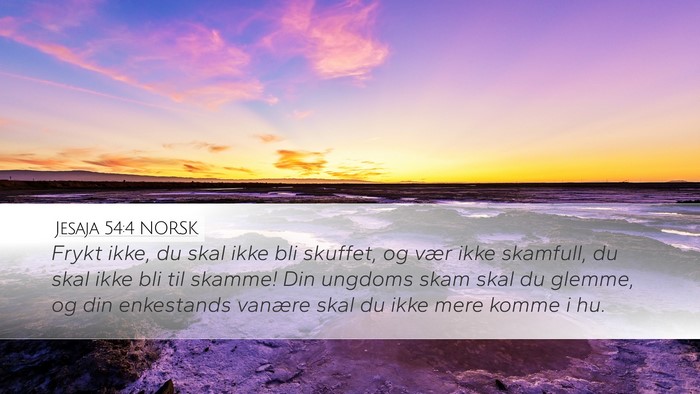 Jesaja 54:4 NORSK Bible Verse Image
