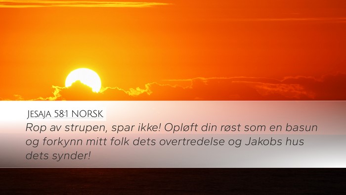 Jesaja 58:1 NORSK Bible Verse Image