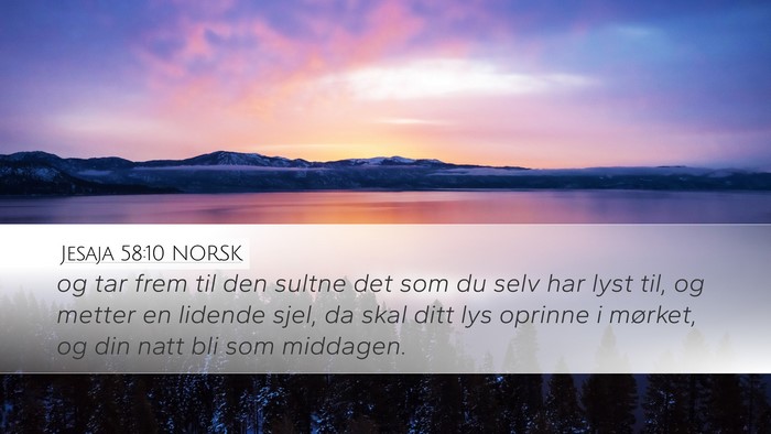 Jesaja 58:10 NORSK Bible Verse Image