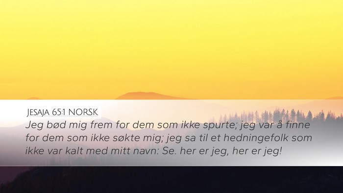 Jesaja 65:1 NORSK Bible Verse Image