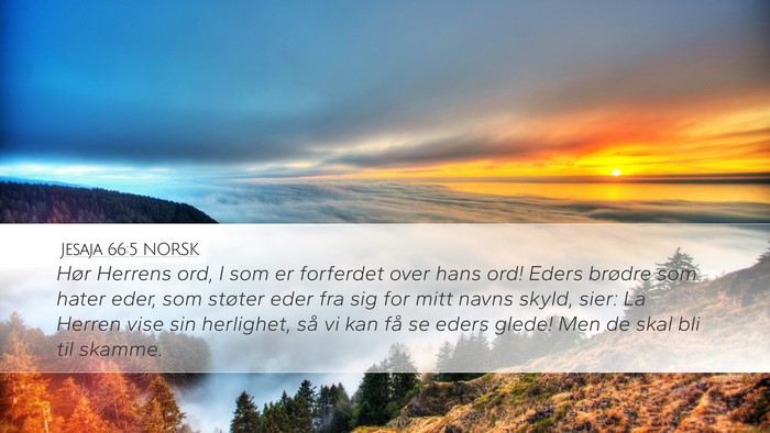 Jesaja 66:5 NORSK Bible Verse Image