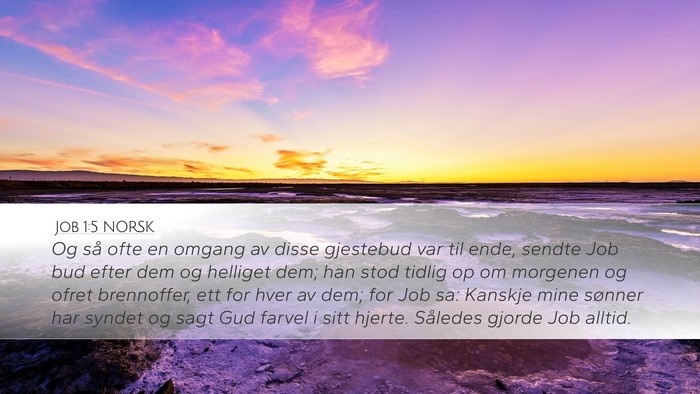 Job 1:5 NORSK Bible Verse Image