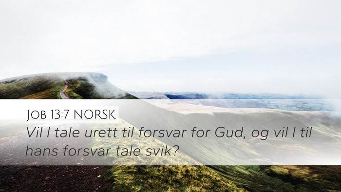 Job 13:7 NORSK Bible Verse Image