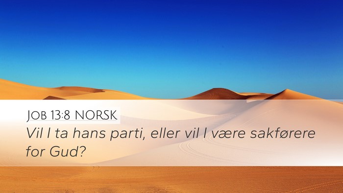 Job 13:8 NORSK Desktop Wallpaper - Vil I ta hans parti, eller vil I være sakførere - Desktop Bible Verse Wallpaper