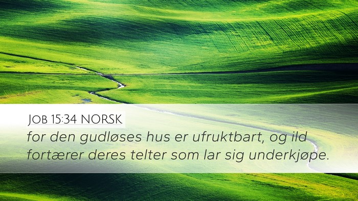 Job 15:34 NORSK Bible Verse Image