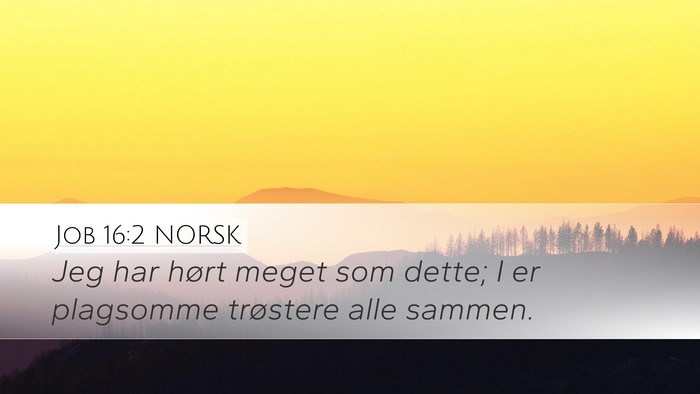 Job 16:2 NORSK Bible Verse Image