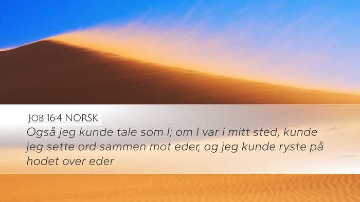 Job 16:4 NORSK Bible Verse Image