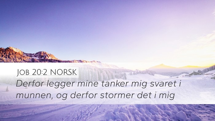 Job 20:2 NORSK Bible Verse Image