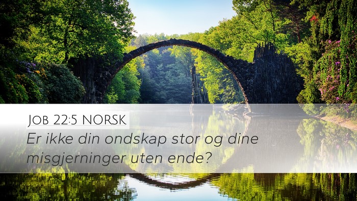 Job 22:5 NORSK Bible Verse Image