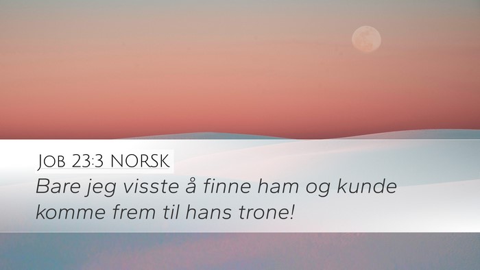 Job 23:3 NORSK Bible Verse Image