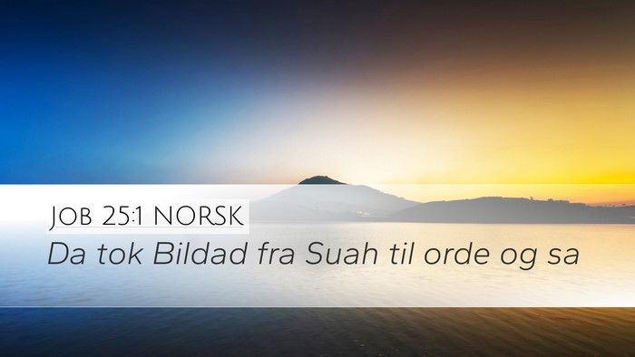 Job 25:1 NORSK Desktop Wallpaper - Da tok Bildad fra Suah til orde og - Desktop Bible Verse Wallpaper