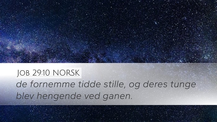 Job 29:10 NORSK Bible Verse Image