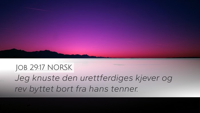 Job 29:17 NORSK Bible Verse Image
