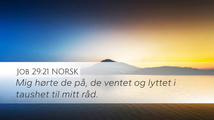 Job 29:21 NORSK Bible Verse Image