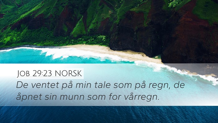 Job 29:23 NORSK Bible Verse Image