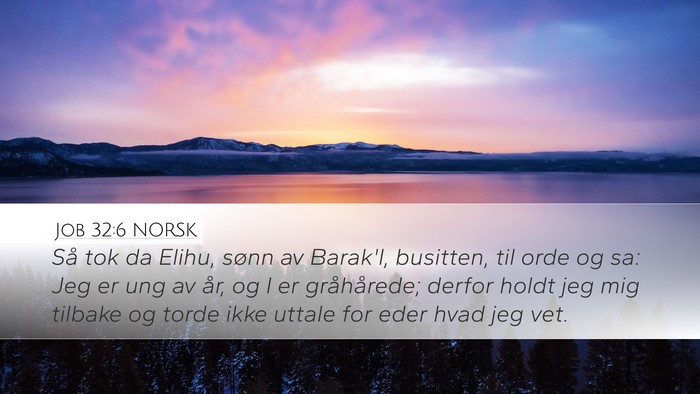 Job 32:6 NORSK Bible Verse Image