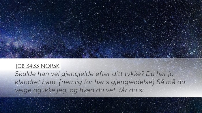 Job 34:33 NORSK Bible Verse Image