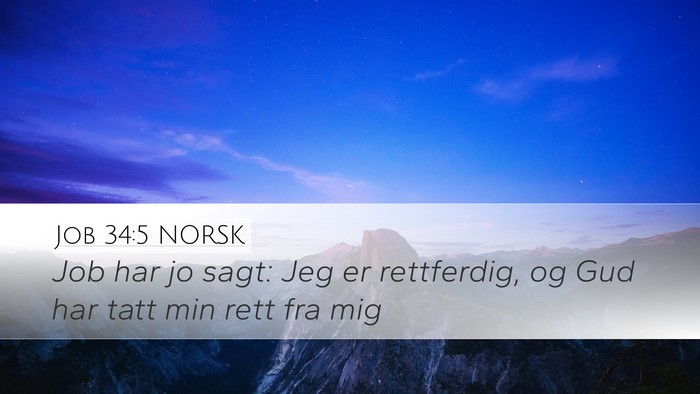 Job 34:5 NORSK Bible Verse Image
