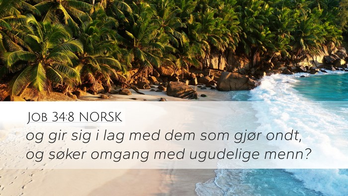 Job 34:8 NORSK Bible Verse Image
