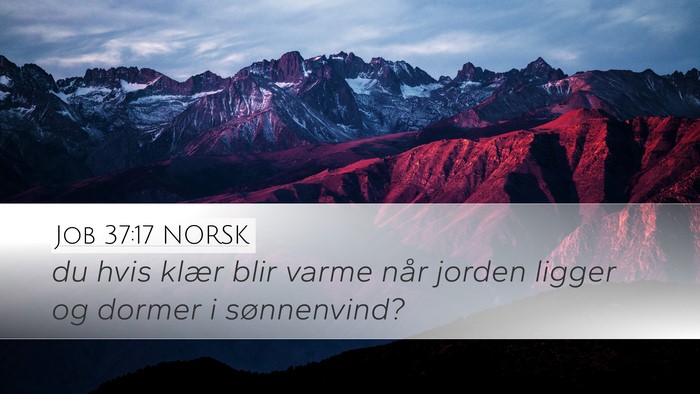 Job 37:17 NORSK Bible Verse Image