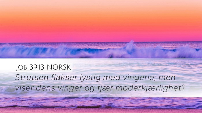 Job 39:13 NORSK Bible Verse Image
